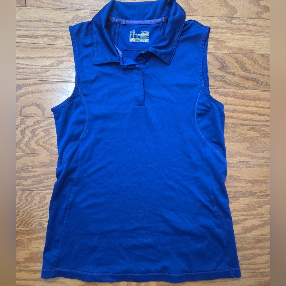 2 Sleeveless Polo Top in Royal Blue & GRAY  - Women's Active Tanks